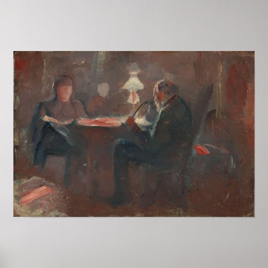 Poster Munch - Autour de la lampe à paraffine (Devant)