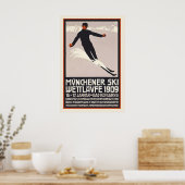Poster Münchener Ski Garmisch-Partenkirchen Allemagne (Cuisine)
