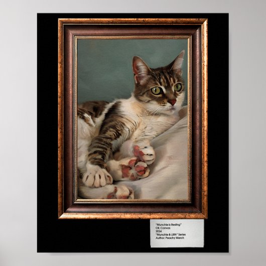 Poster Munchie Le Chat Repose - Toile (Devant)