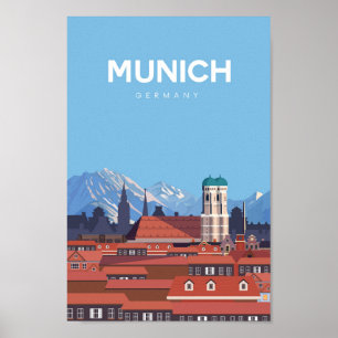 Poster Munich Allemagne ville-affiche touristique