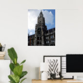 Poster Munich Horloge Tour Marienplatz, S Cyr (Bureau à domicile)