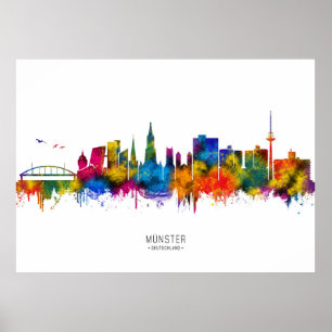 Poster Münster Allemagne Skyline