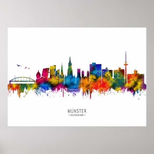 Poster Münster Allemagne Skyline (Devant)