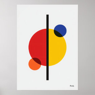 Poster Mur Abstrait Minimaliste Géométrique Bauhaus Moder