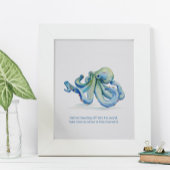 Poster Mur Art Charming Aquarelle Bleu Octopus