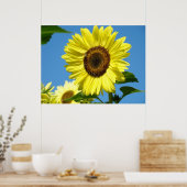 Poster Mur Art Tournesols Art Imprimantes Ciel Bleu toile (Cuisine)