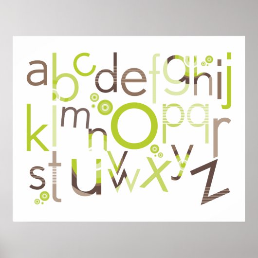 Poster MUR ART :: TYPOGRAPHIE - alphabet tendance 1 (Devant)