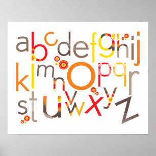 Poster MUR ART :: TYPOGRAPHIE - alphabet tendance 3