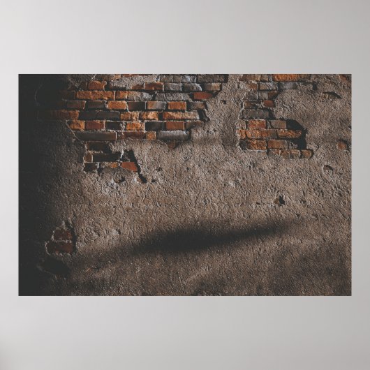 Poster Mur avec briques cassées (Devant)
