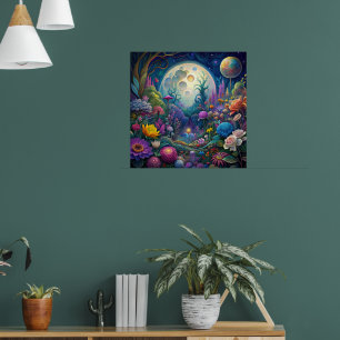 Poster Mur clair clair de lune couleur