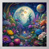 Poster Mur clair clair de lune couleur (Devant)