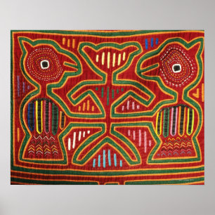 Poster Mur coloré pendage des Indiens cunas 2