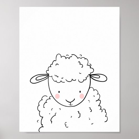 Poster Mur d'agneau d'élevage de moutons Art monochrome (Devant)