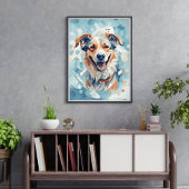 Poster Mur d'Amoureux des chiens Art/ton bleu [1/3]