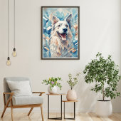 Poster Mur d'Amoureux des chiens Art/ton bleu [2/3]