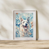 Poster Mur d'Amoureux des chiens Art/ton bleu [2/3]