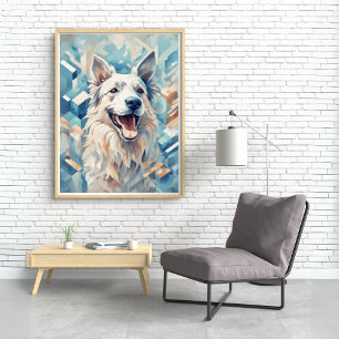 Poster Mur d'Amoureux des chiens Art/ton bleu [2/3]