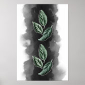 Poster Mur d'art botanique moderne Feuille du milieu du s (Devant)
