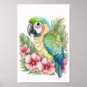 Poster Mur d'art tropical ornithologique macaw avec impri (Devant)