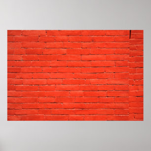 Poster Mur de brique brique rouge
