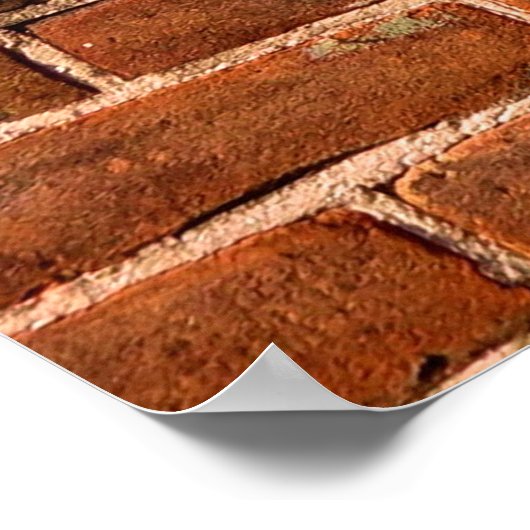 Poster Mur de brique rouge mur de brique (Coin)