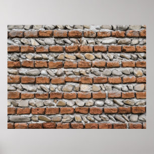 Poster mur de briques Brown