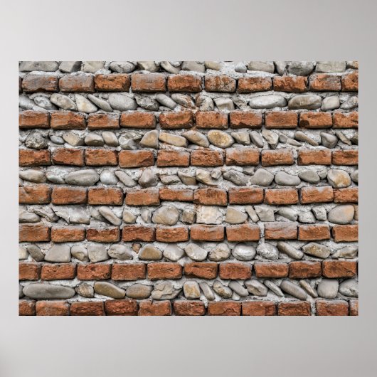 Poster mur de briques Brown (Devant)
