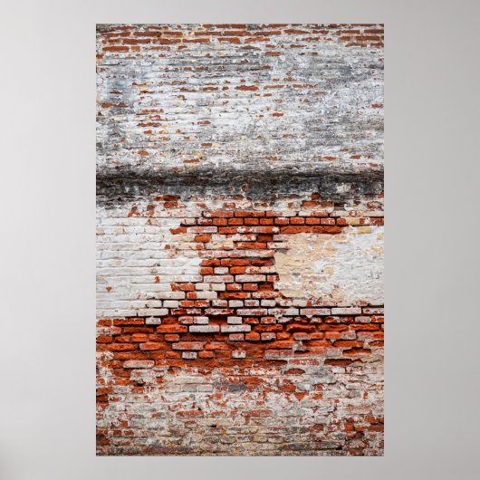 Poster mur de briques sur la route abandonnée, abstraite, (Devant)