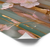Poster Mur de Cerisiers en Fleurs (Coin)
