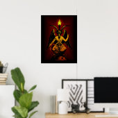 Poster Mur de chèvre satanique Art 18x24 (Bureau à domicile)
