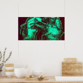 Poster Mur de créature verte ressemblant à une bête ARt (Cuisine)