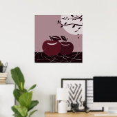 Poster Mur de cuisine de pomme rouge suspendu (Bureau à domicile)