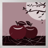 Poster Mur de cuisine de pomme rouge suspendu (Devant)