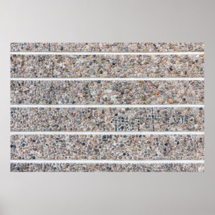 Poster Mur de galets en béton