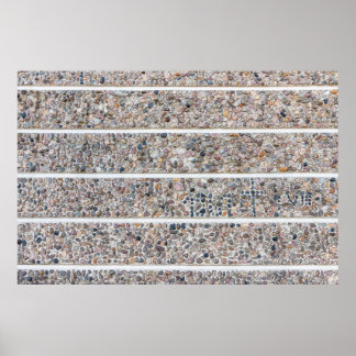 Poster Mur de galets en béton