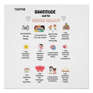 Poster Mur de gratitude pour petit cœur