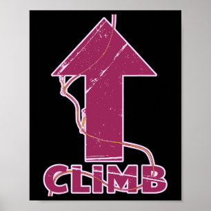 Poster Mur de grimpe Corde et dégaines 