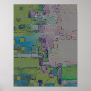 Poster Mur de jardin, Abstrait géométrique