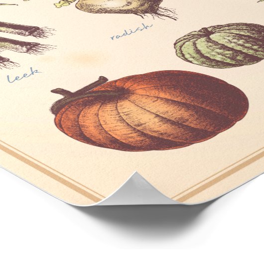 Poster Mur de légumes rétro (2) (Coin)