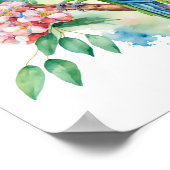 Poster Mur de Macaw Parrot avec imprimé de fleurs tropica (Coin)