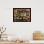 Poster Mur de maison sur la rivière par Egon Schiele (Cuisine)