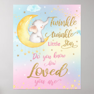 Poster Mur de nurserie fantaisiste Twinkle Twinkle Little