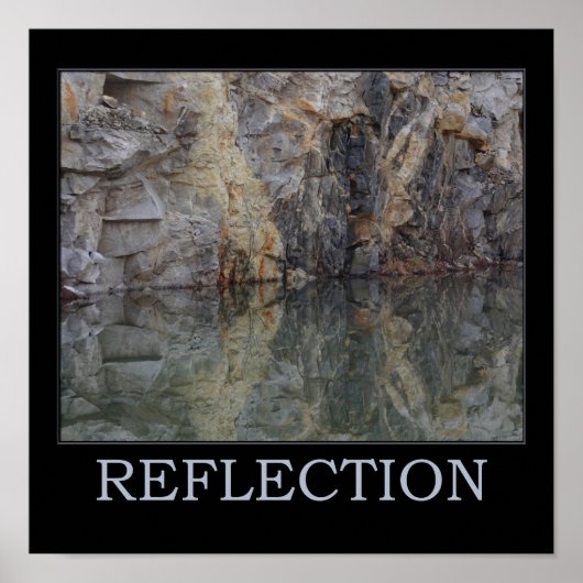 Poster Mur de roche de réflexion Eau 1 Inspirant (Devant)