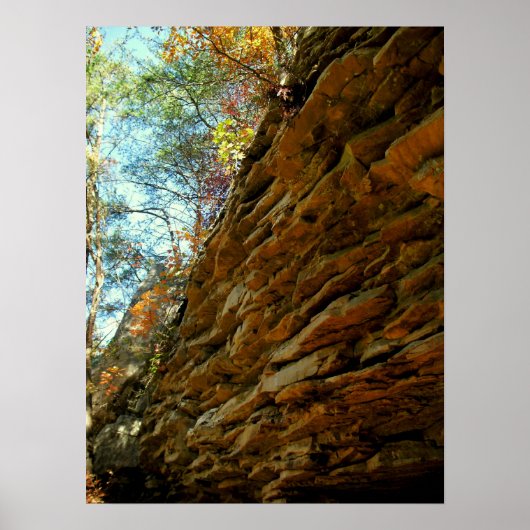 Poster Mur de roches stratifiées (Devant)