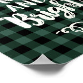 Poster Mur de vacances Joyeux et brillant de pin rustique (Coin)