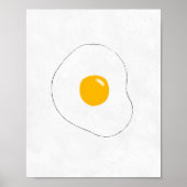 Poster Mur d'oeufs frit minimaliste Art. Cuisine Drôle No (Devant)