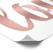 Poster Mur d'or rose, police de feuille (Coin)