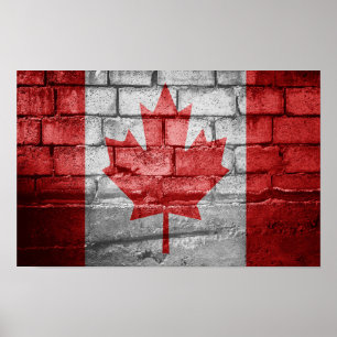 Poster Mur du drapeau du Canada