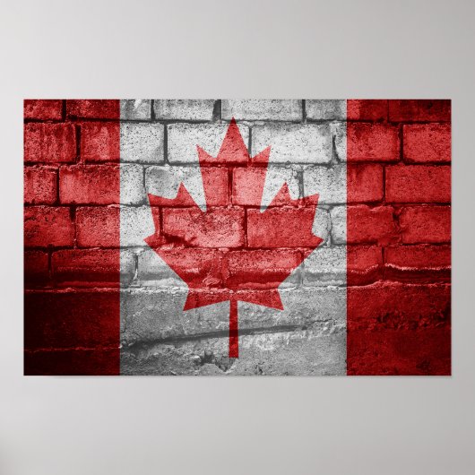 Poster Mur du drapeau du Canada (Devant)