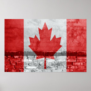 Poster Mur du drapeau du Canada